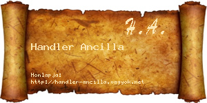 Handler Ancilla névjegykártya